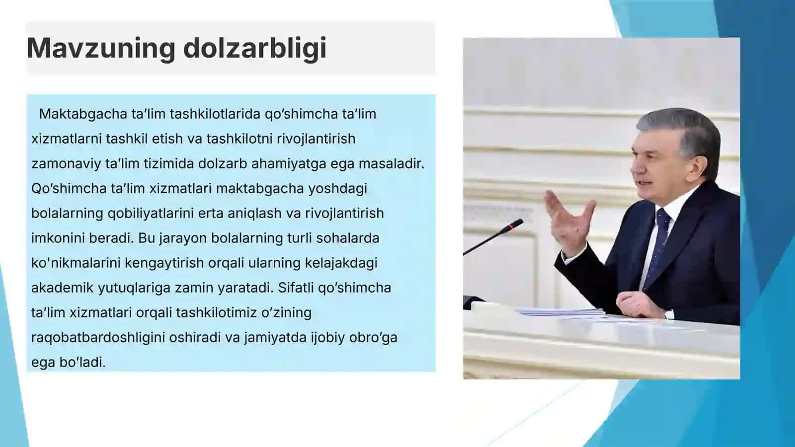 Taʼlim sohasida qoshiyservislar 2