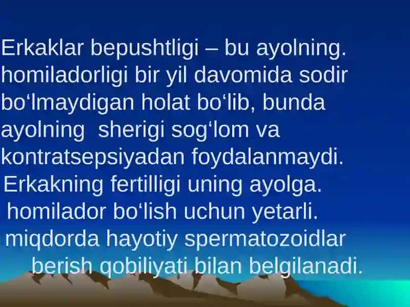 Erkaklarda bepushtlik 2