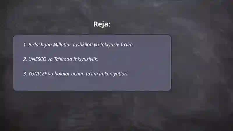 Inklyuziv taʼlimning huquqiy asoslarini xalqaro hujjatlarda tahlil qilish 2