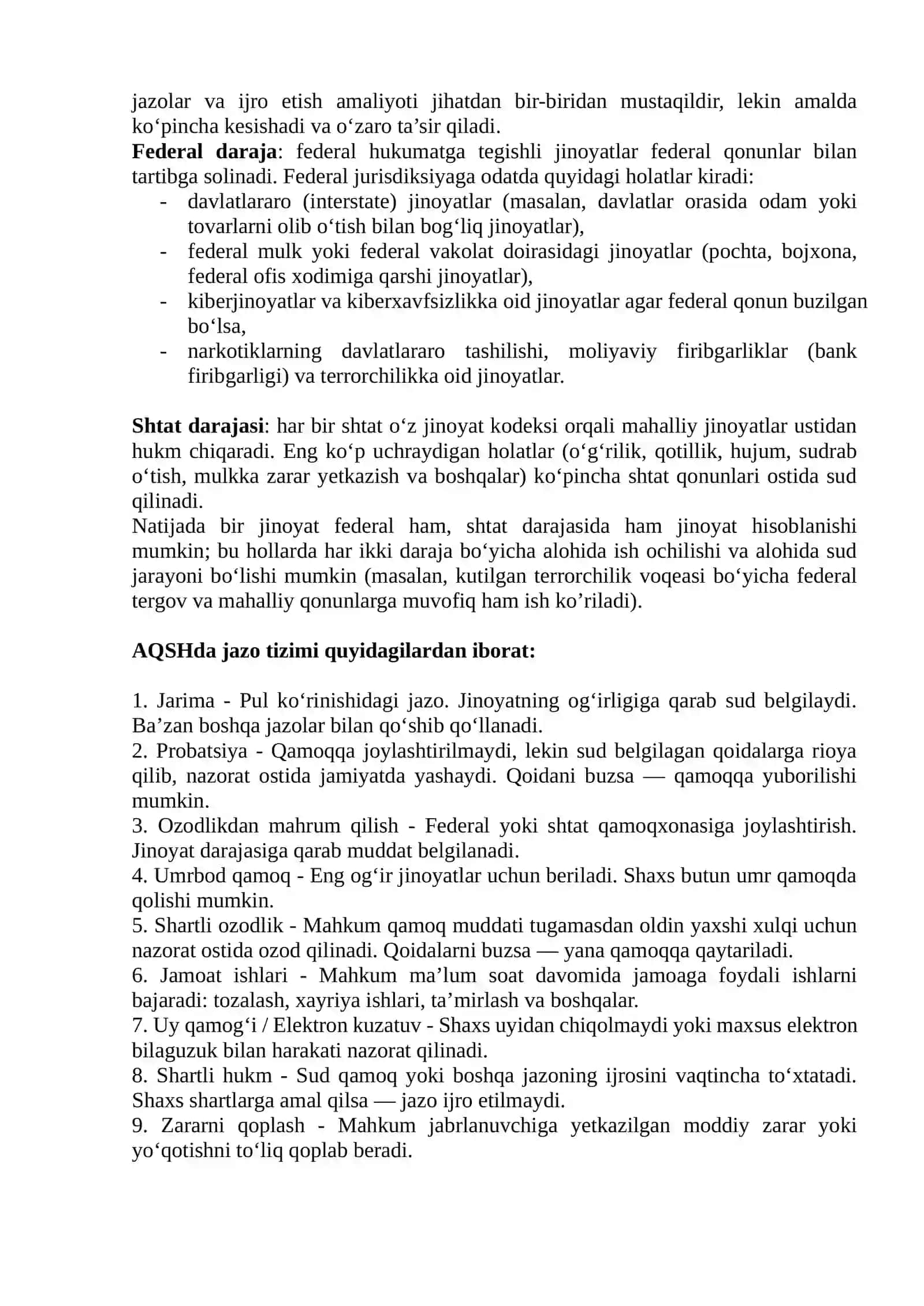 Jinoiy jazo tushunchasi haqida 2