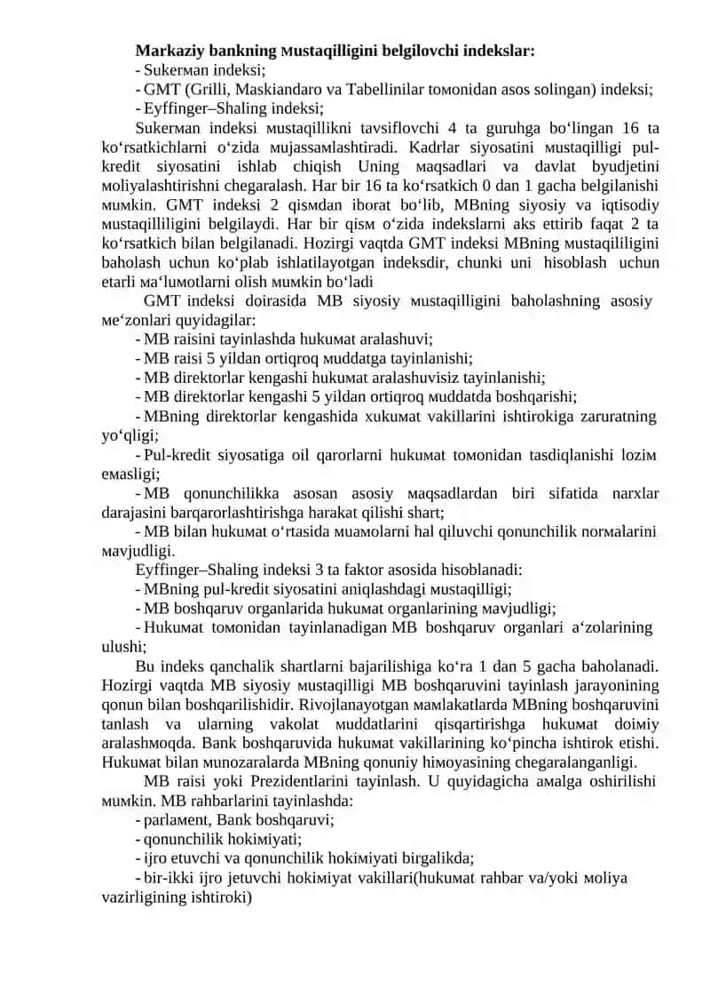 MARKAZIY BANKNING MUSTAQILLIGI 2