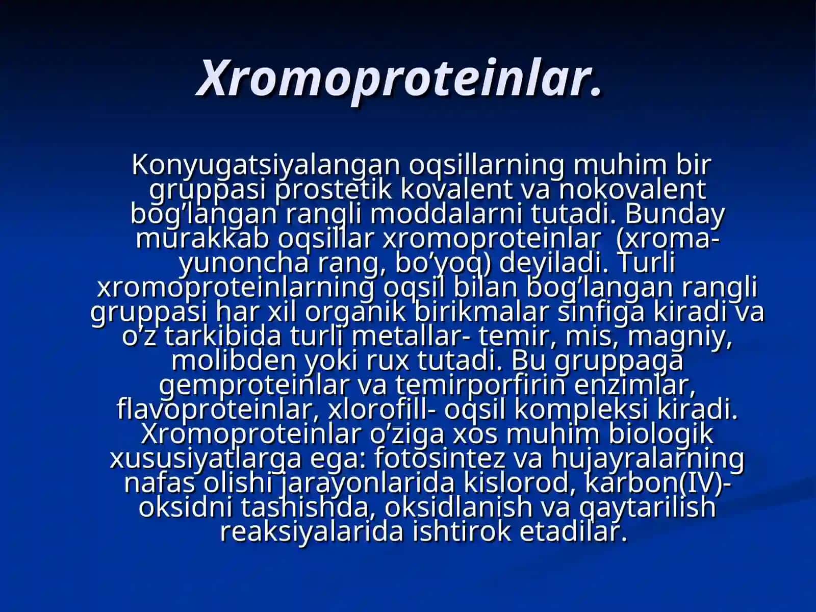 Xromoproteinlar va gemoglobin 2