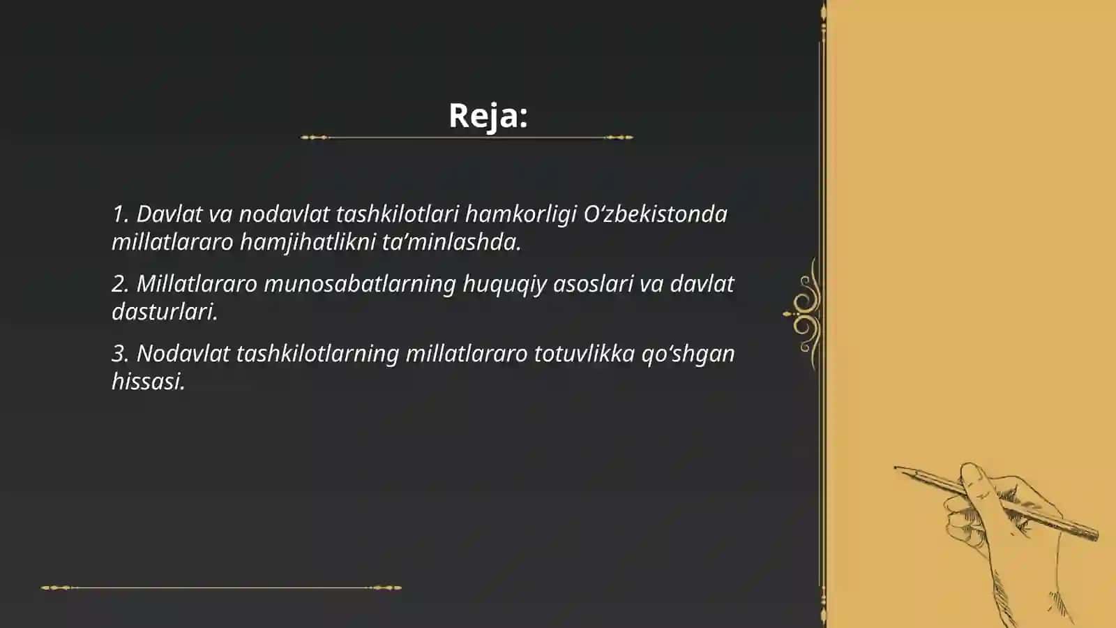 Oʻzbekistonda millatlararo hamjihatlikni taʼminlashda davlat va nodavlat tashkilotlari ijtimoiy sherikchiligi 2