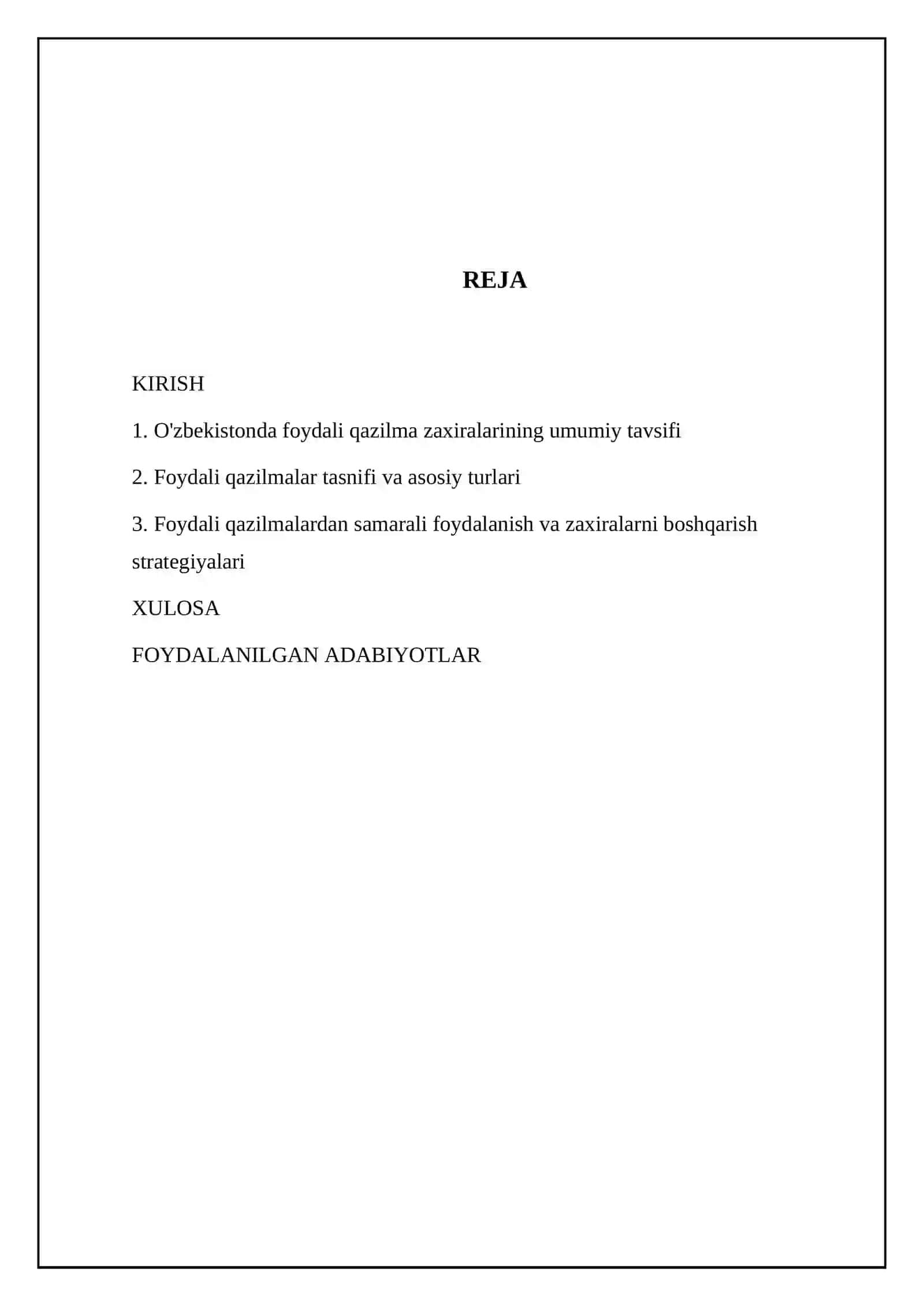 Foydali qazilma zaxiralari va ularning turlari 2