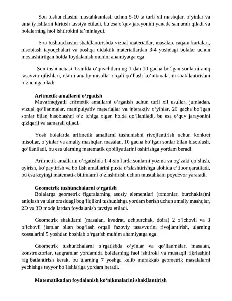 Boshlangʻich sinflarda matematika oʻqitishning maqsad va vazifalari 2
