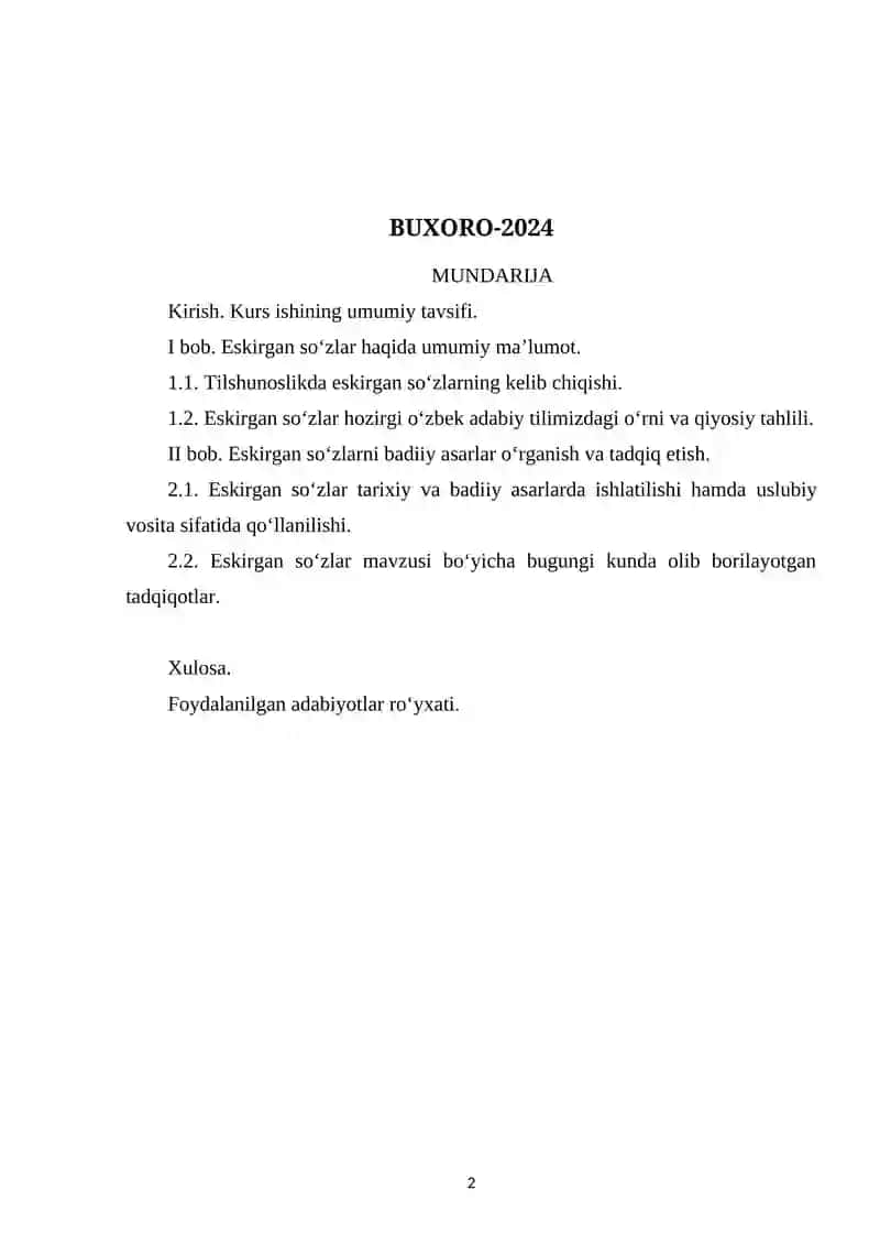 "ESKIRGAN SO‘ZLARNING USLUBIY VOSITA SIFATIDA QO‘LLANILISHI" 2