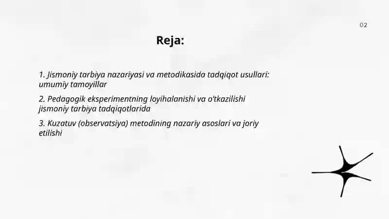 Jismoniy tarbiya nazariyasi metodikasi fanining tadqiqot metodlari 2