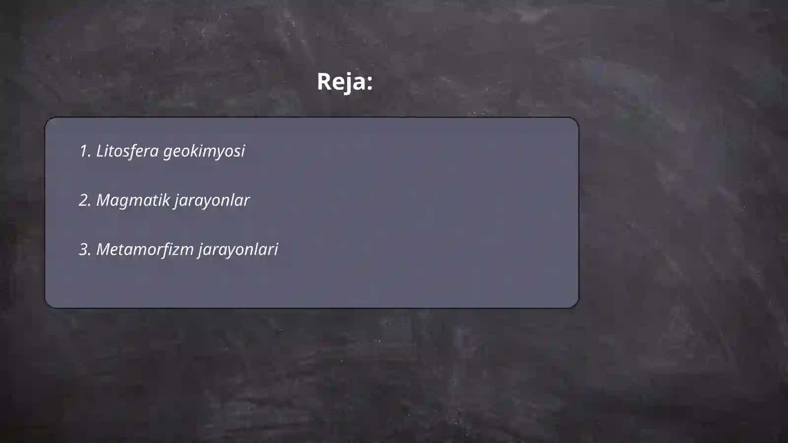 Endogen va ekzogen jarayonlar geokimyosi 2