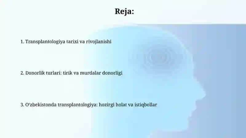 Transplantologiya tarixi va holati 2