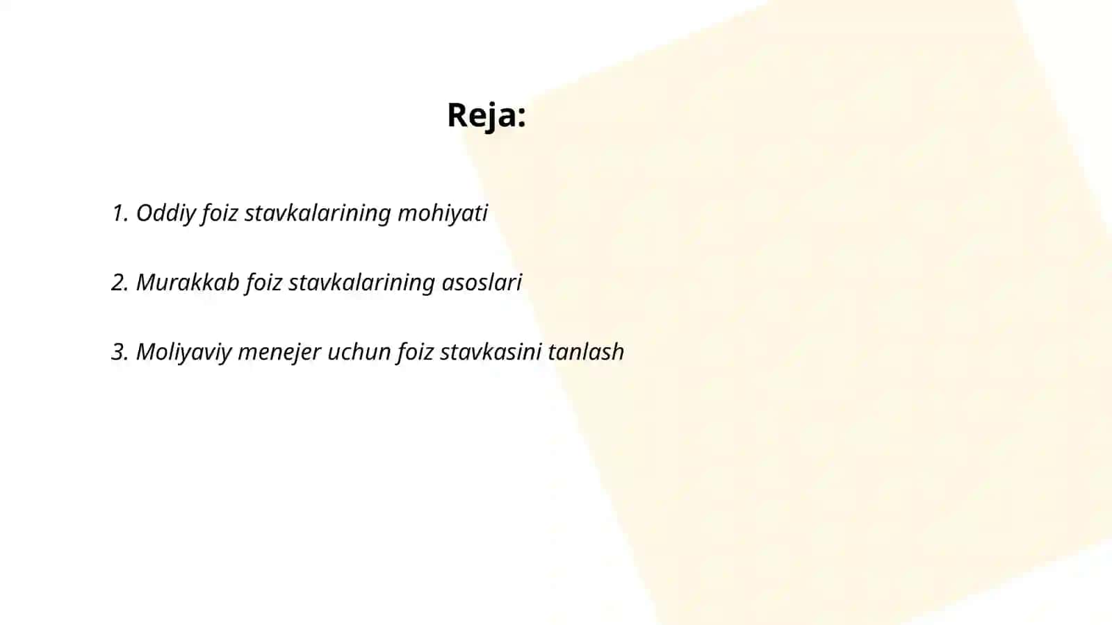 Moliyaviy menejment fa’nidan tayyorlagan mustaqil ish 2