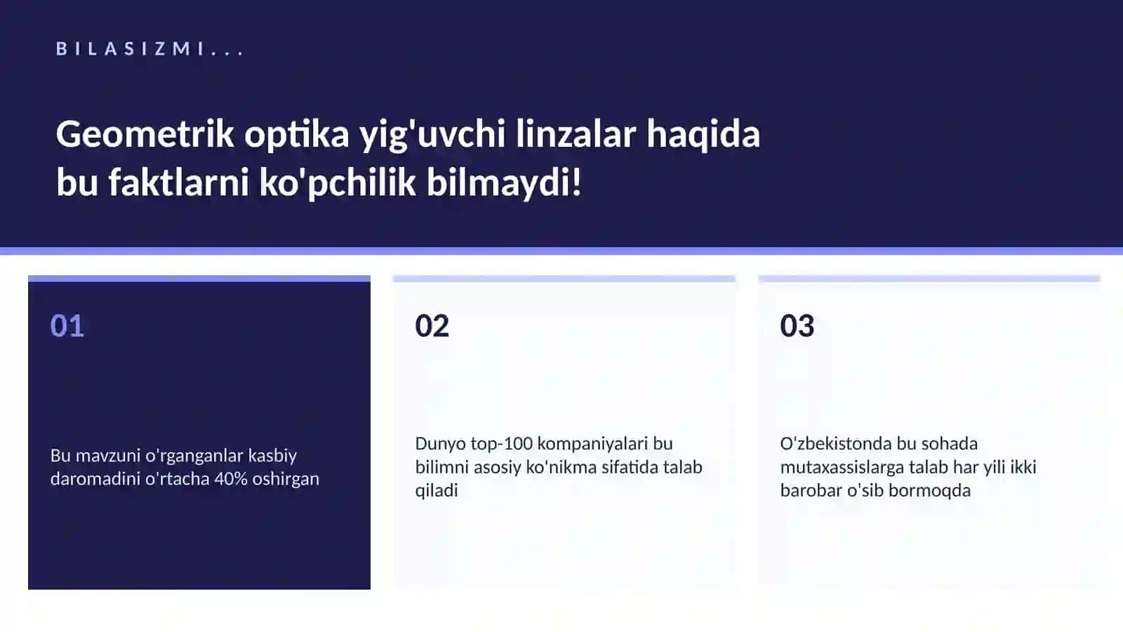 Geometrik optika yig'uvchi linzalar 2