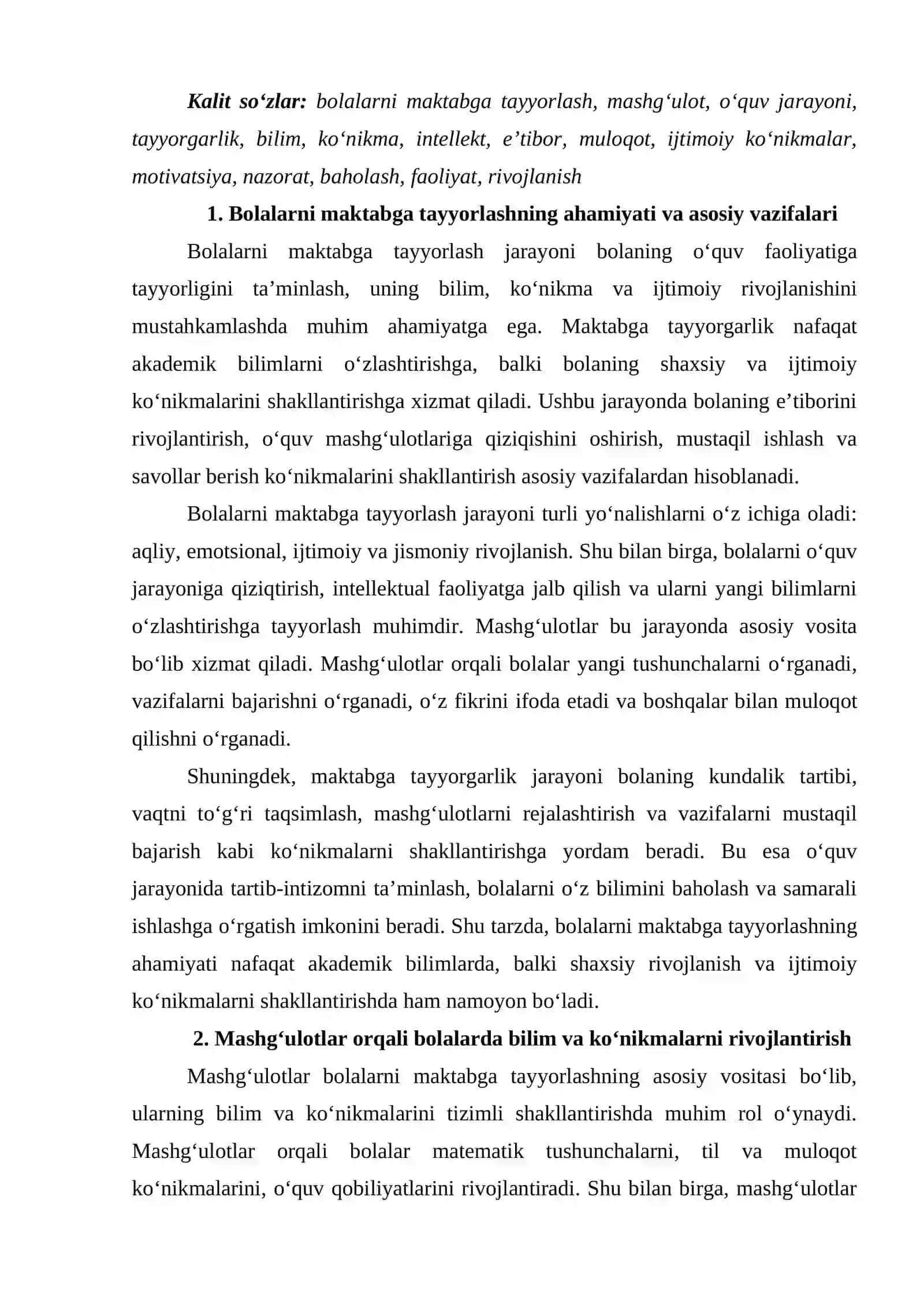 Bolalarni maktabga tayyorlashda mashg'ulotning o'rni 2