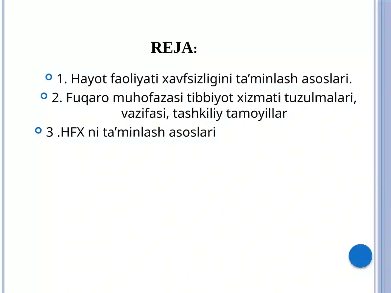 Hayot faoliyati va xavfsizligi. Fuqaro muhofazasi 2