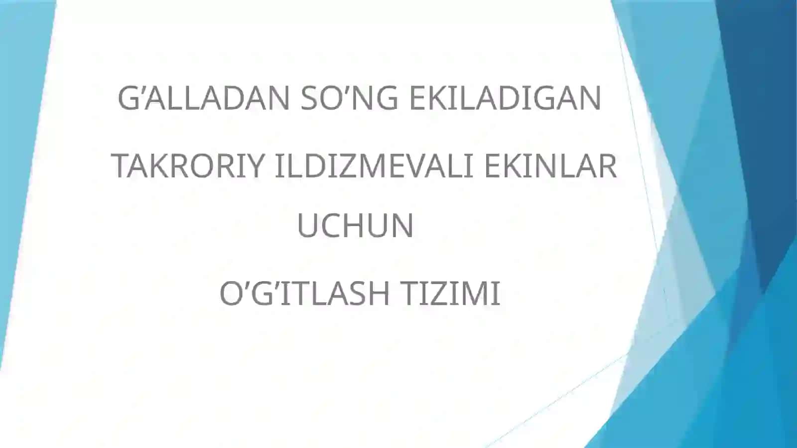 O`G`IT QO`LLASH TIZIMI FANIDAN KURS ISHI TAQDIMOTI 2