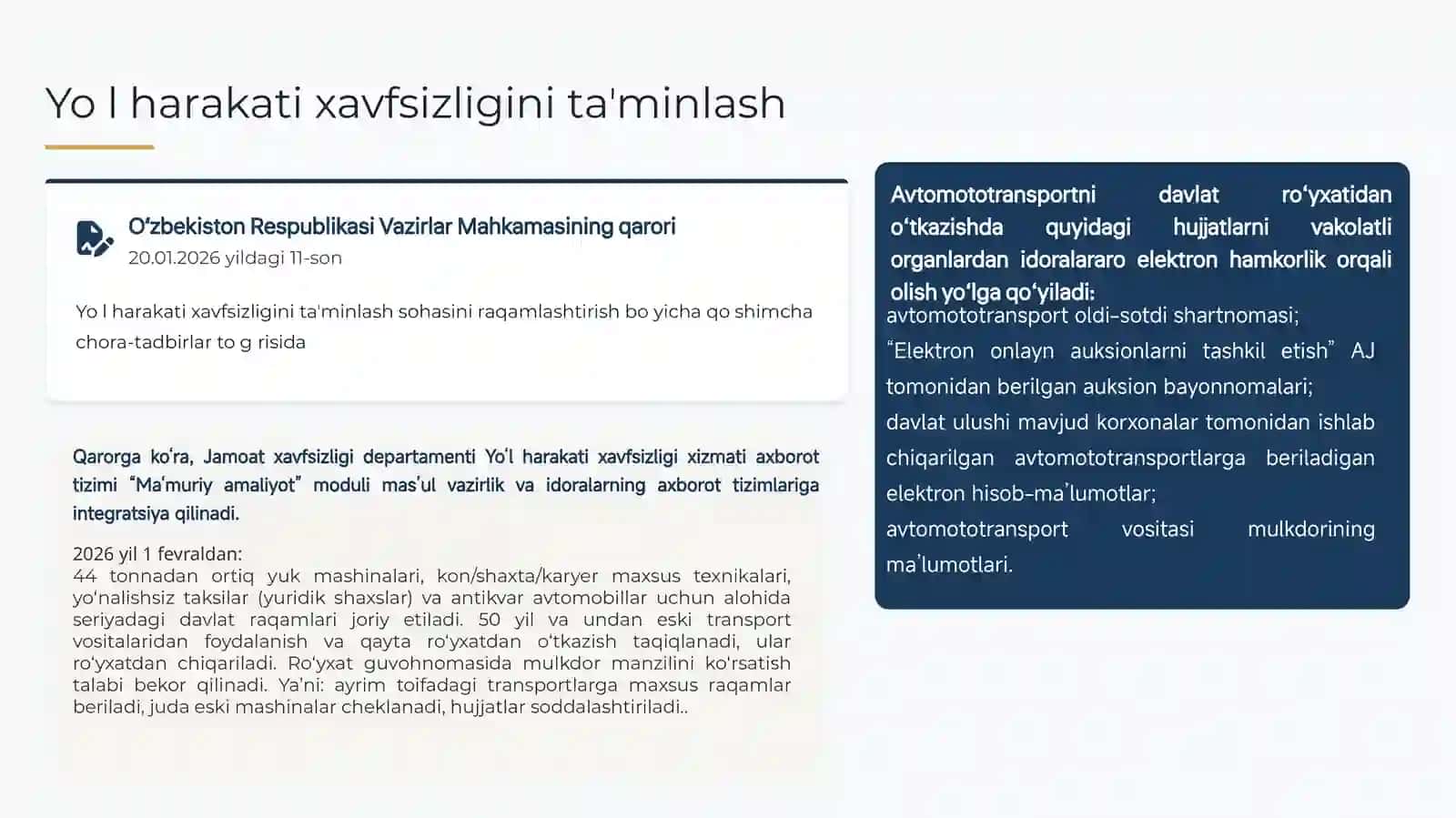 Yoʻl Harakati Xavfsizligini Taʼminlash 2
