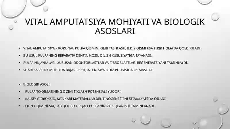 Pulpitlarni vital amputatsiya usuli bilan davolashda yuzaga keluvchi xato va asoratlar 2