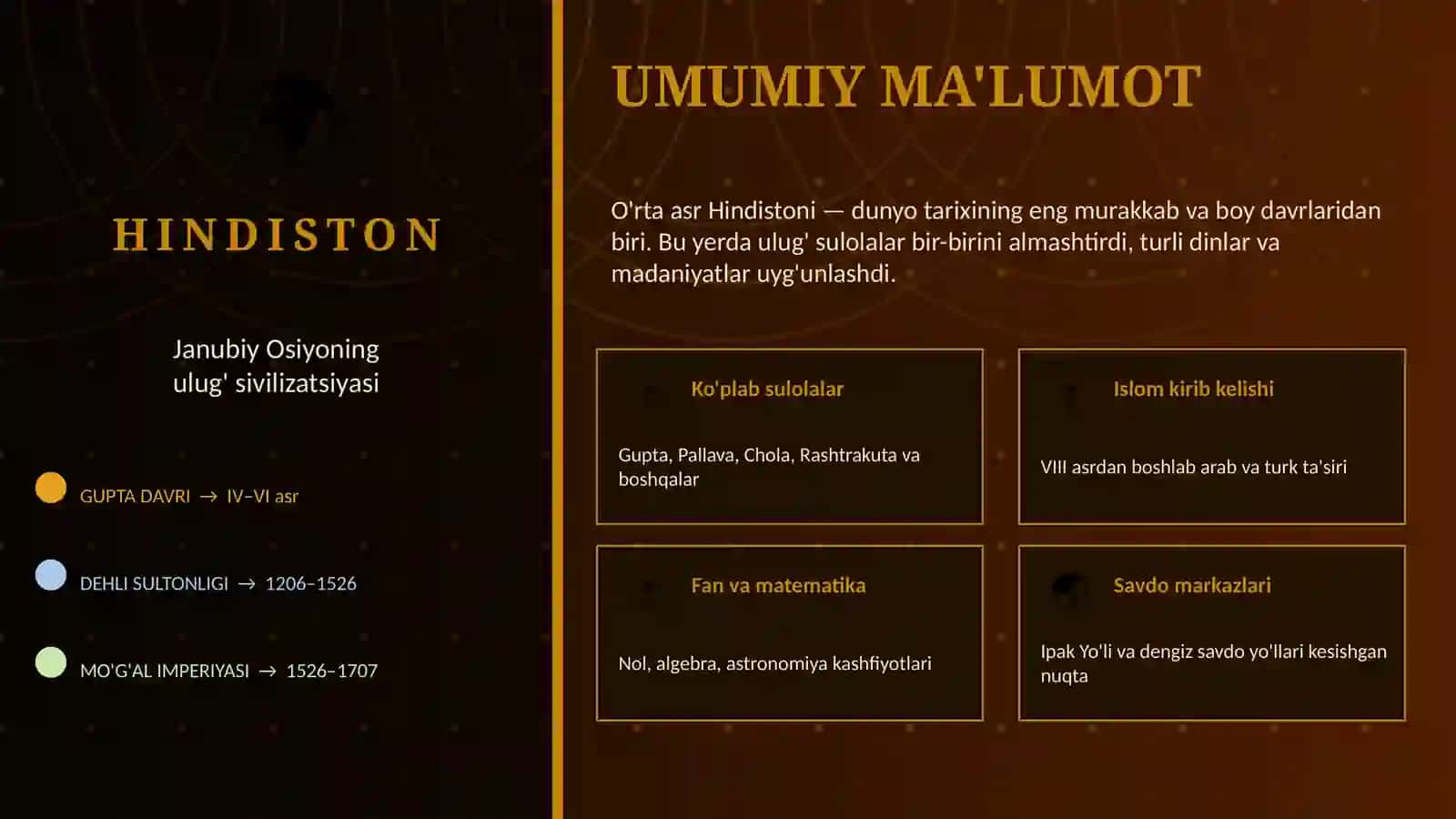 o'rta srlarda hindiston  taqdimot 2