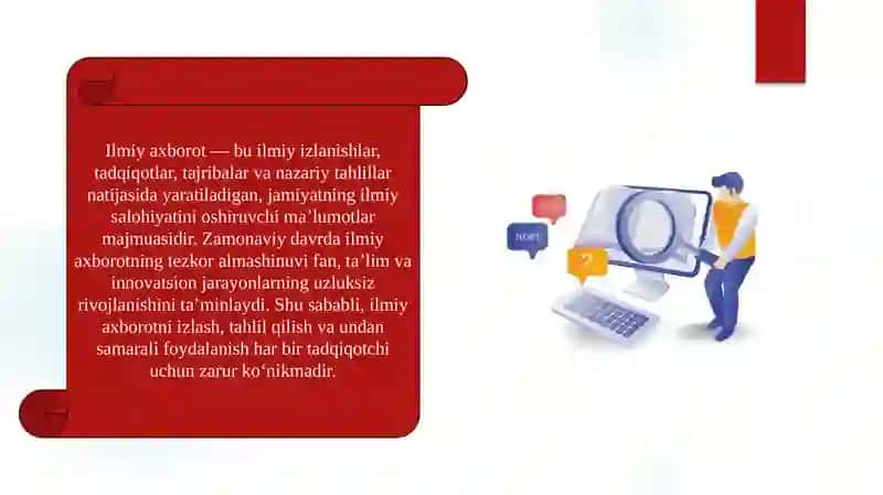 Ilmiy axborot qidirishining zamonaviy yondashuvlari. Maxsus ilmiy axborot resurslari bilan ishlash 2