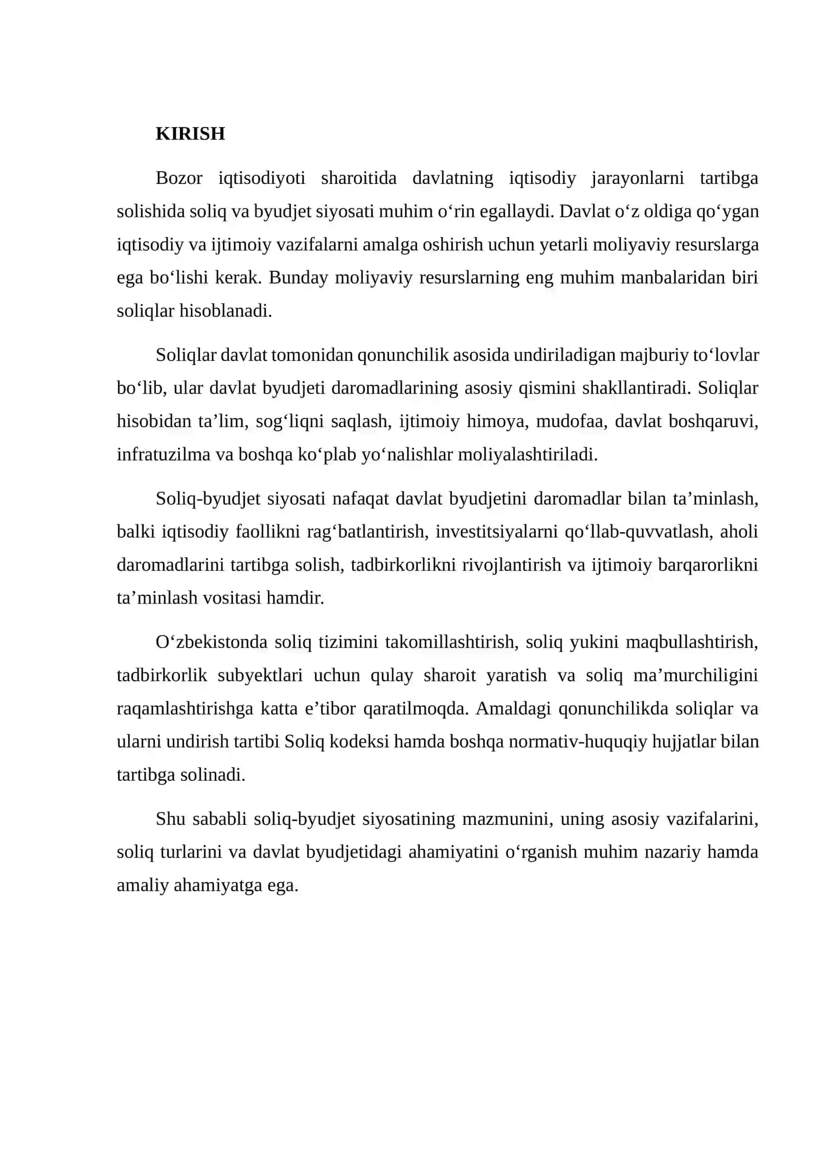 SOLIQ-BYUDJET SIYOSATI VA SOLIQ TURLARI 2