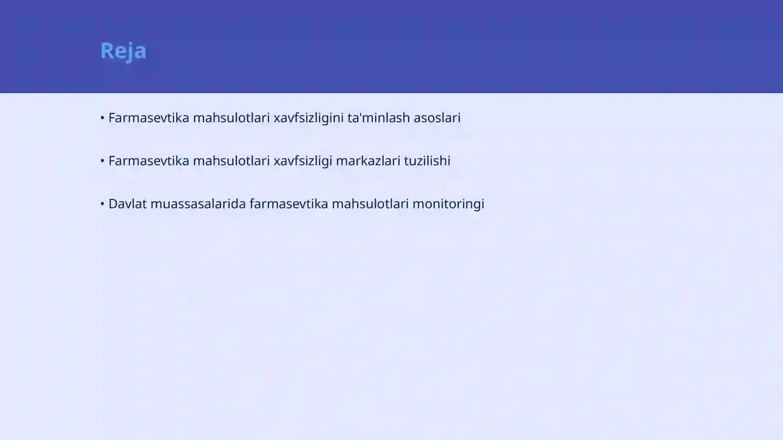 Farmasevtika mahsulotlari xavsizligi markazi davlat muassasalarining bo'limlari tahlili 2
