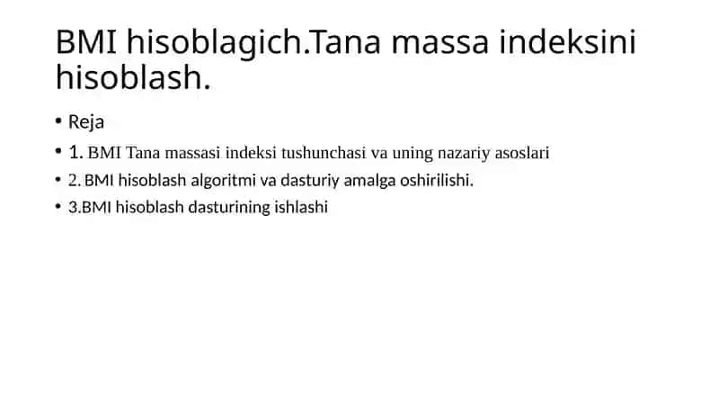 BMI hisoblagich 2