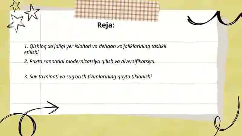 Mustaqillik yillarida qishloq xo'jaligi va sanoat sohasidagi o'zgarishlar 2