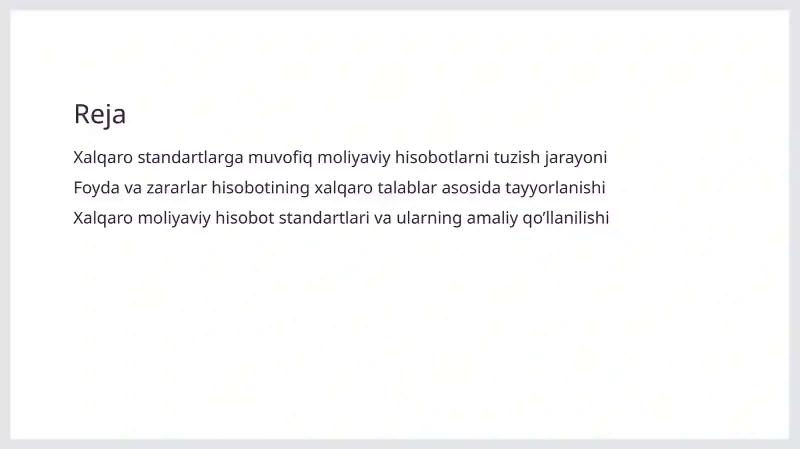 Xalqaro talablar bo’yicha foyda va zararlar to’g’risidagi hisobotni tuzish 2