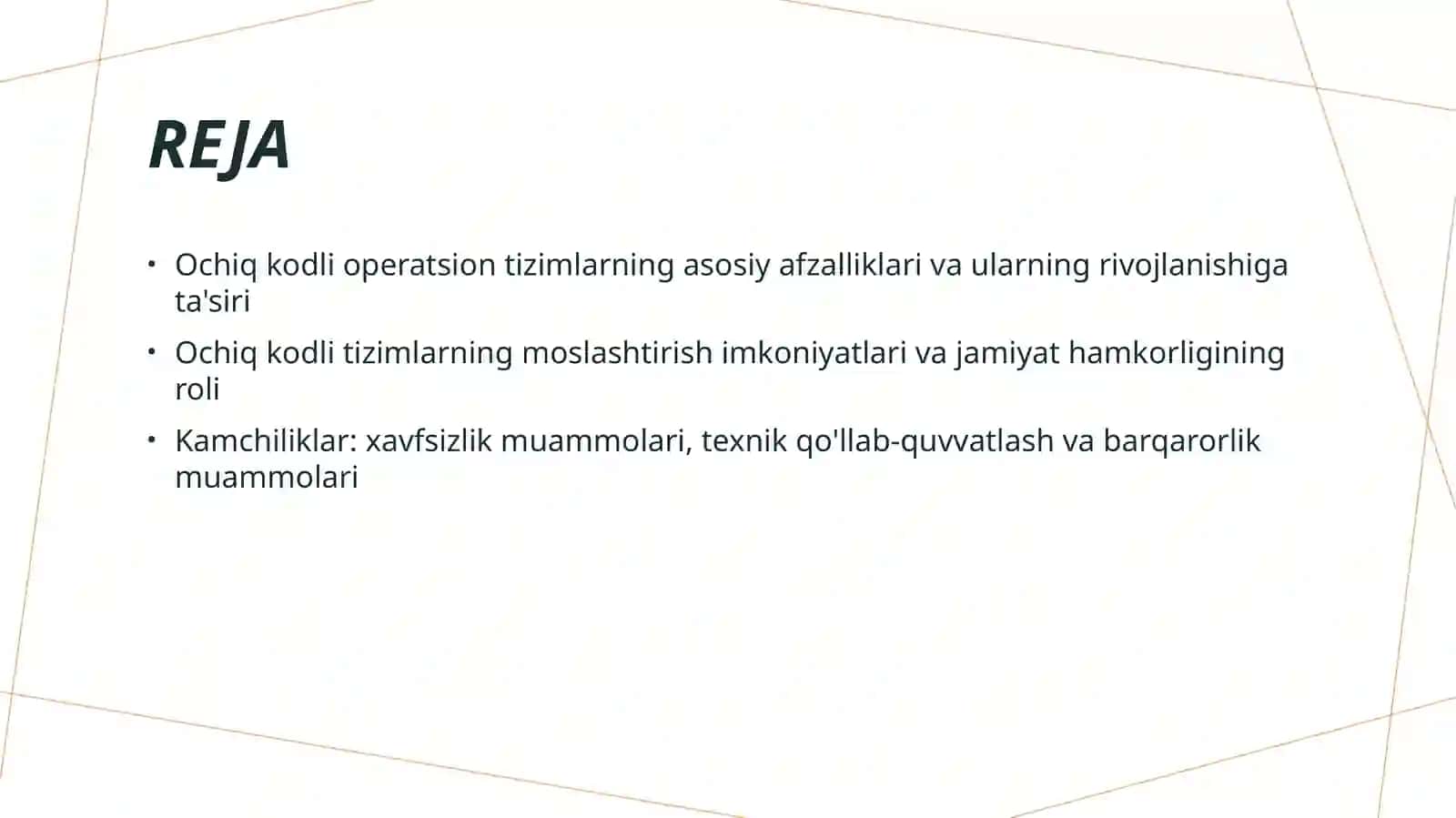 Ochiq kodli operatsion tizimlarning avzalliklari va kamchiliklari 2