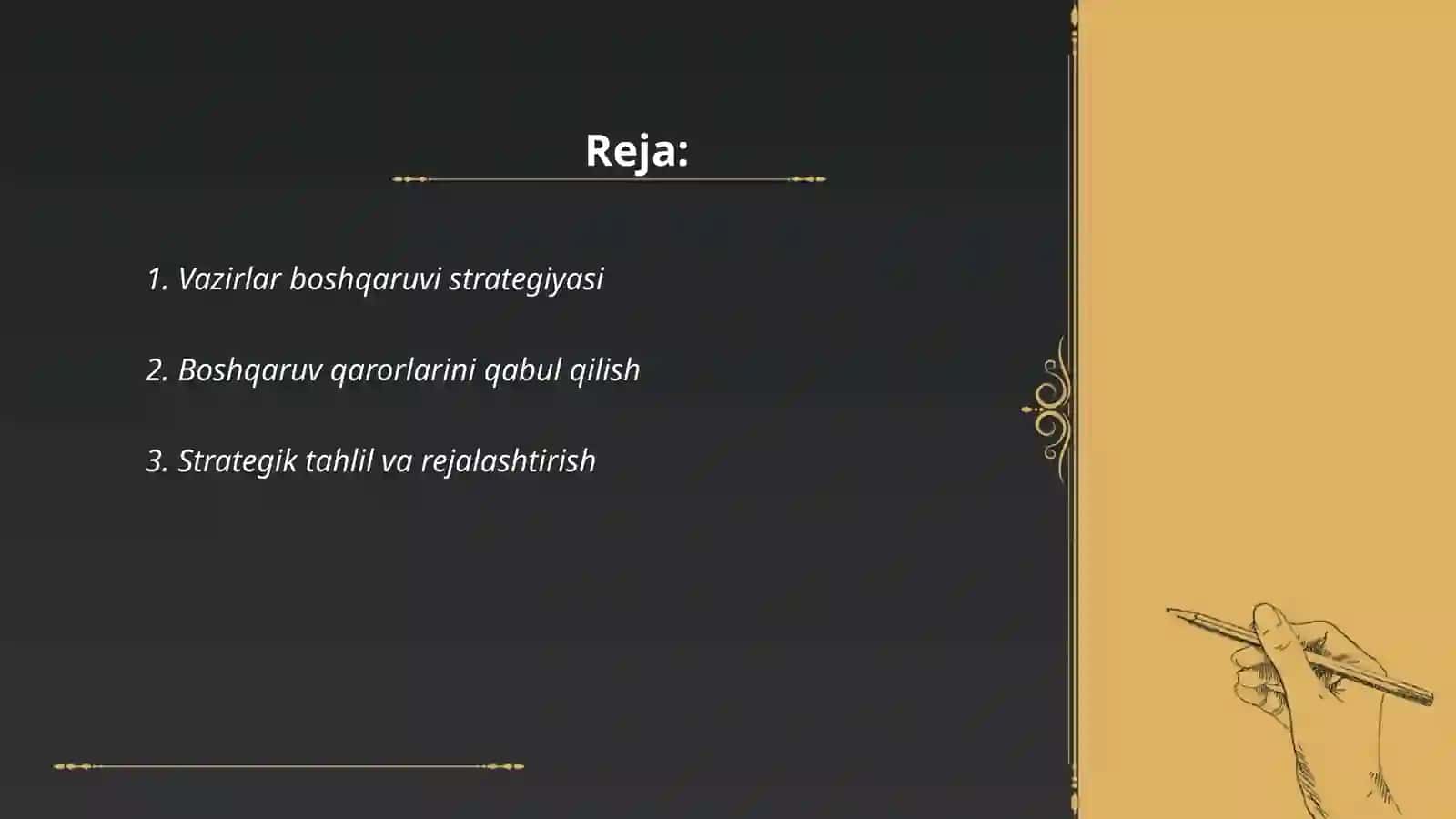 Strategik boshqarish vazifalari 2