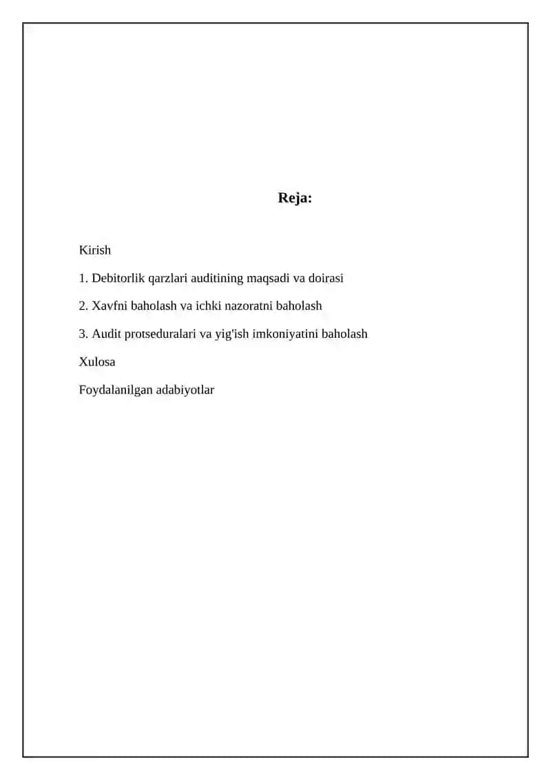 Debitorlik qarzlari auditi 2