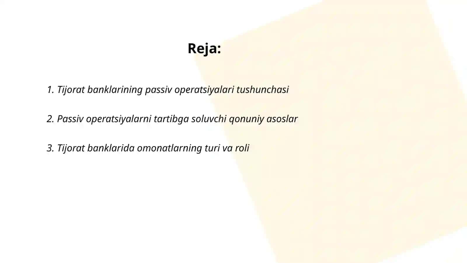 Tijorat Banklari Passiv Operatsiyalari Tarkibi va Ularini Joylashishi 2
