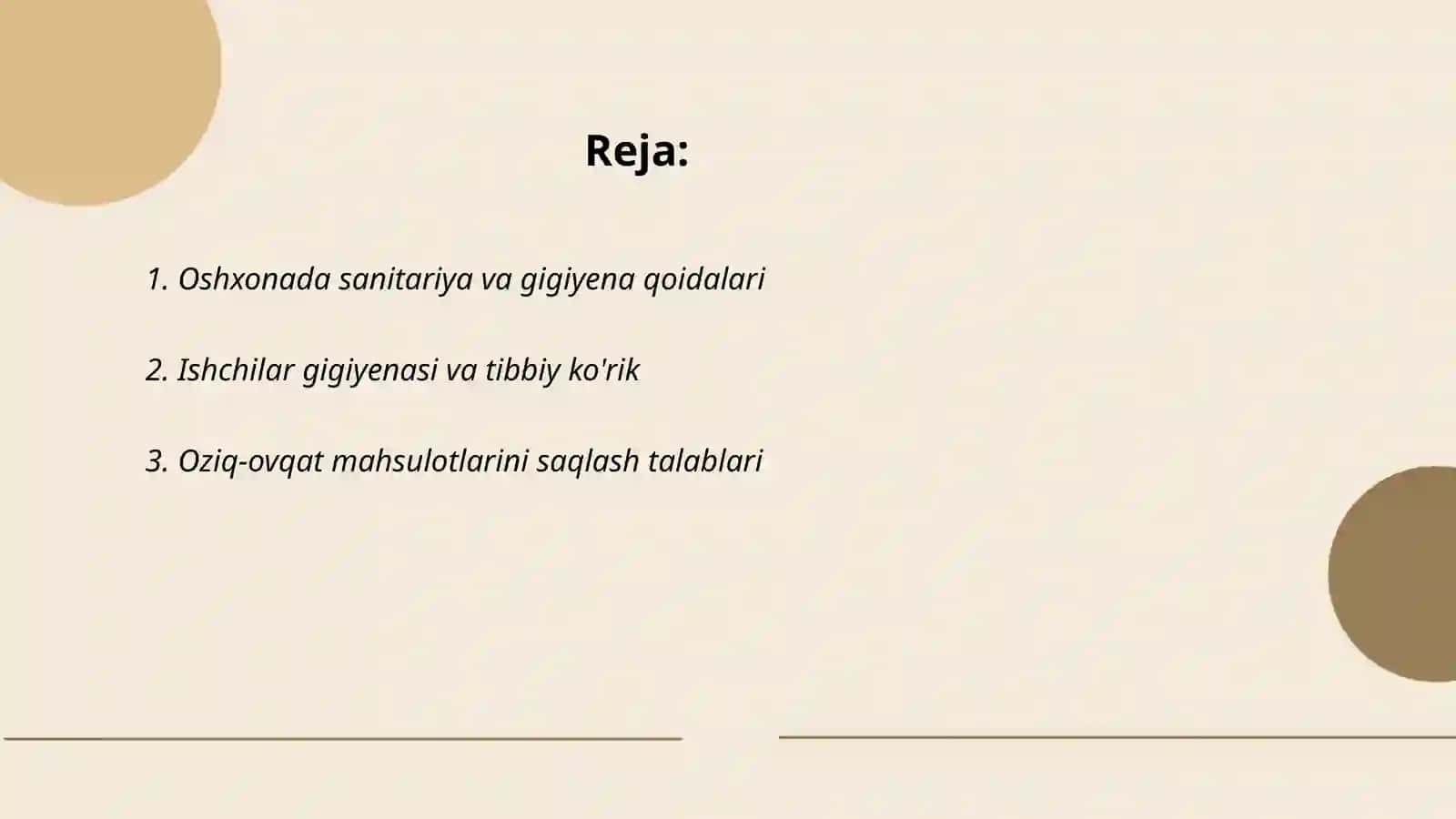 Oshxonada sanitariya va gigiyena qoidalari 2