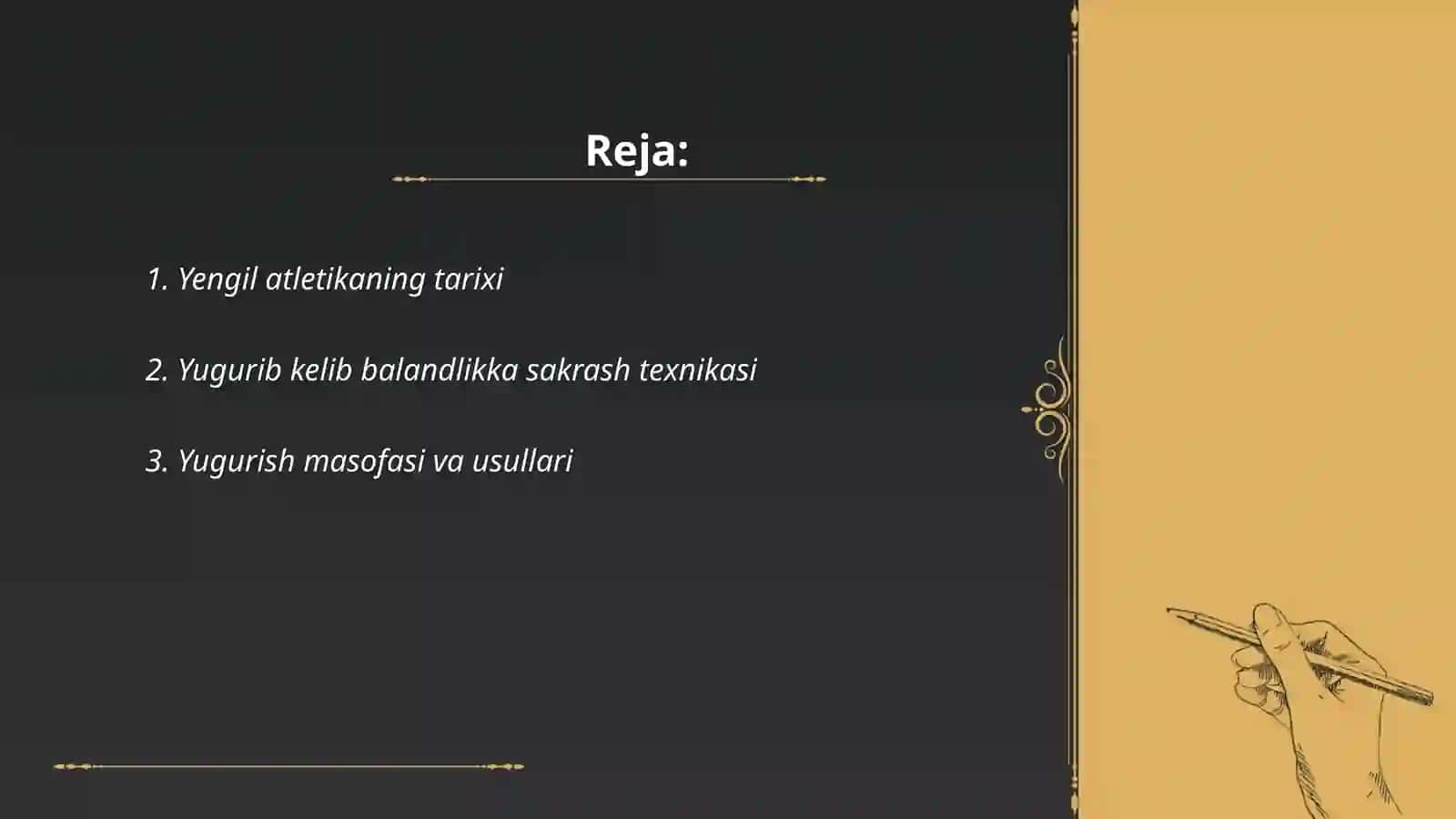 Yengil atletika yugurib kelib balandlikka sakrash 2