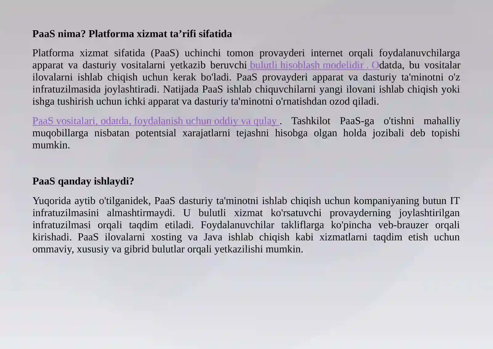 Plaformas aServic(PaaS) -hizmatsifatidaplatformadanfoydalanish 2