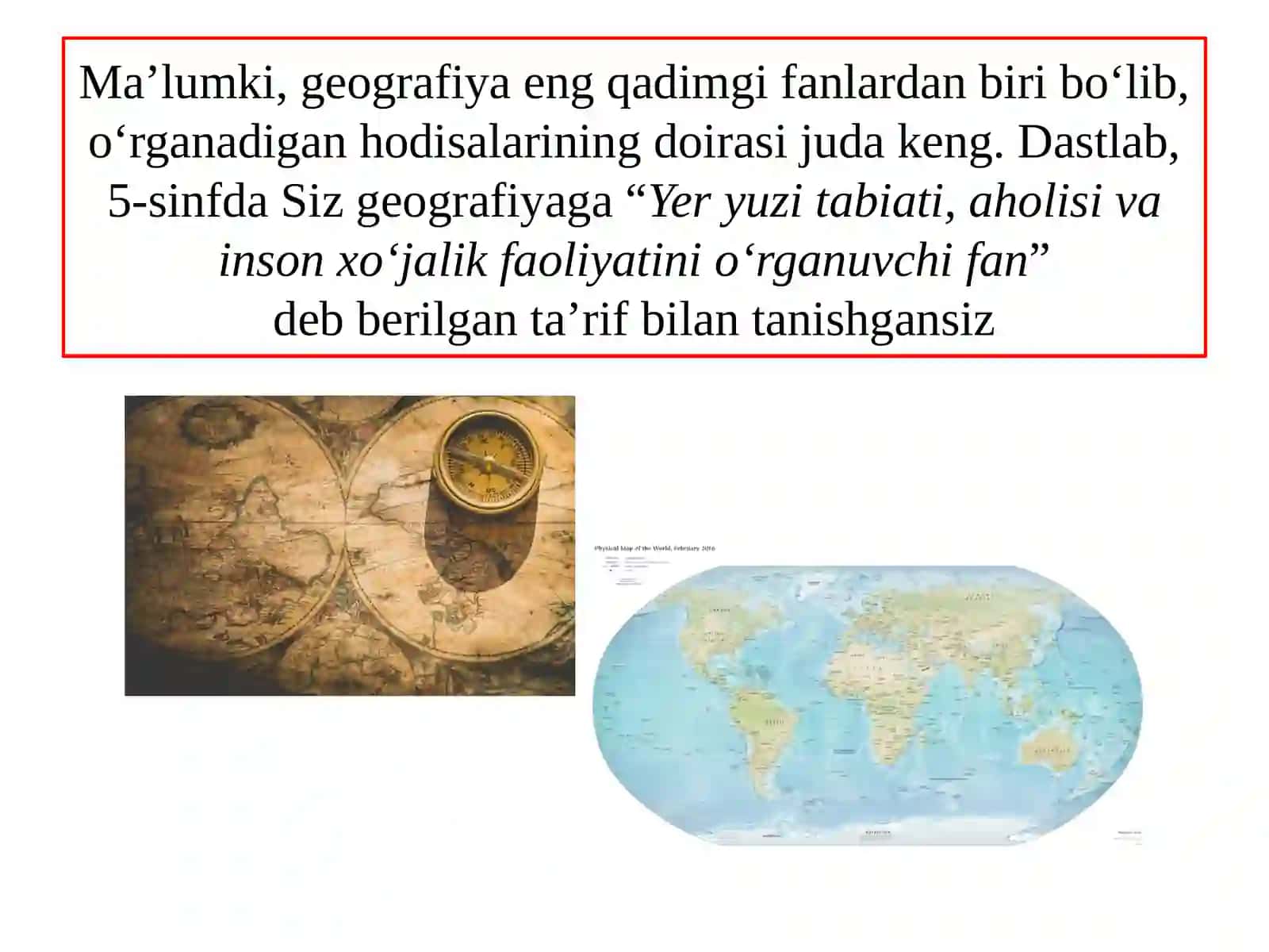 GEOGRAFIYA FANLARI TIZIMIHAQIDA TUSHUNCHA 2