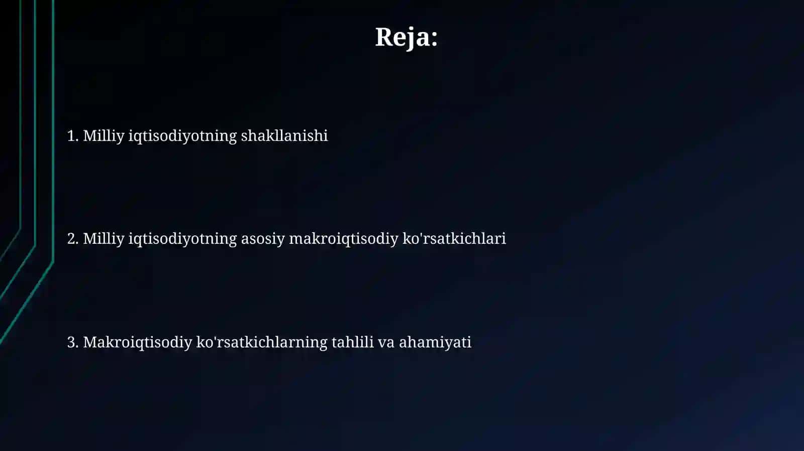 Milliy iqtisodiyotning qarortopishivauningmakroiqtisodiykoʻrsatkichlari 2