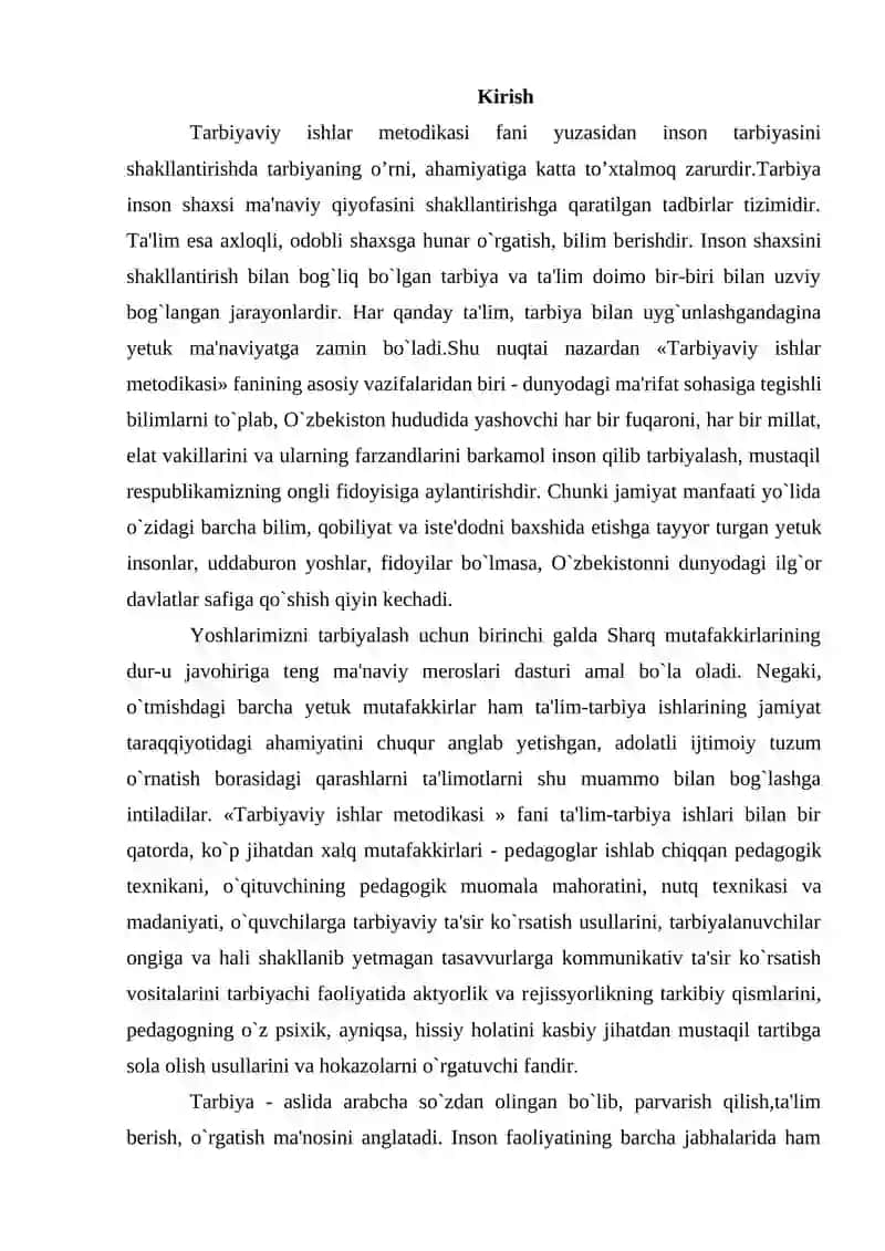 Tarbiyaviy Ishlar Metodikasi 2