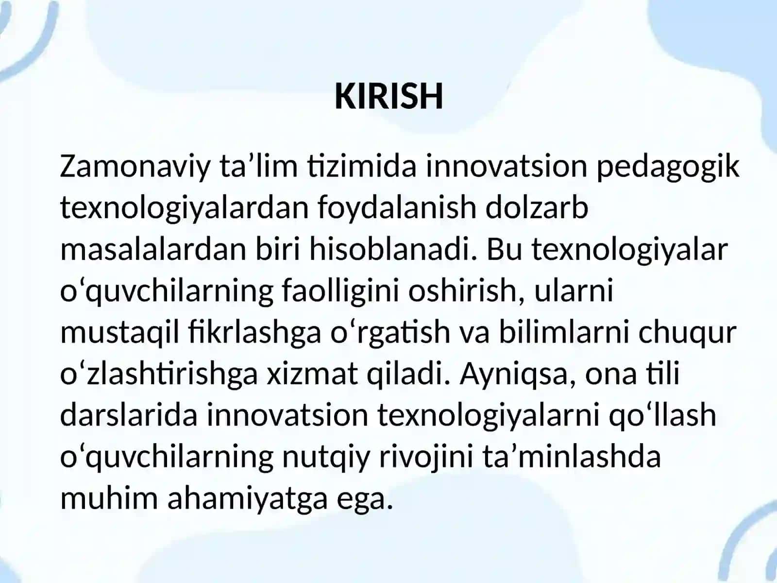 ONA TILI DARSLARIDA QO‘LLANILADIGAN INNOVATSION PEDAGOGIK TEXNOLOGIYALAR 2