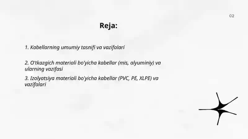 Kabellarning turlari va ularning vazifasi 2