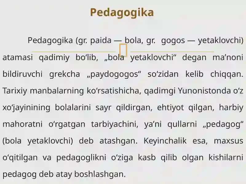 Pedagogikafanining maqsadlari va vazifalari 2