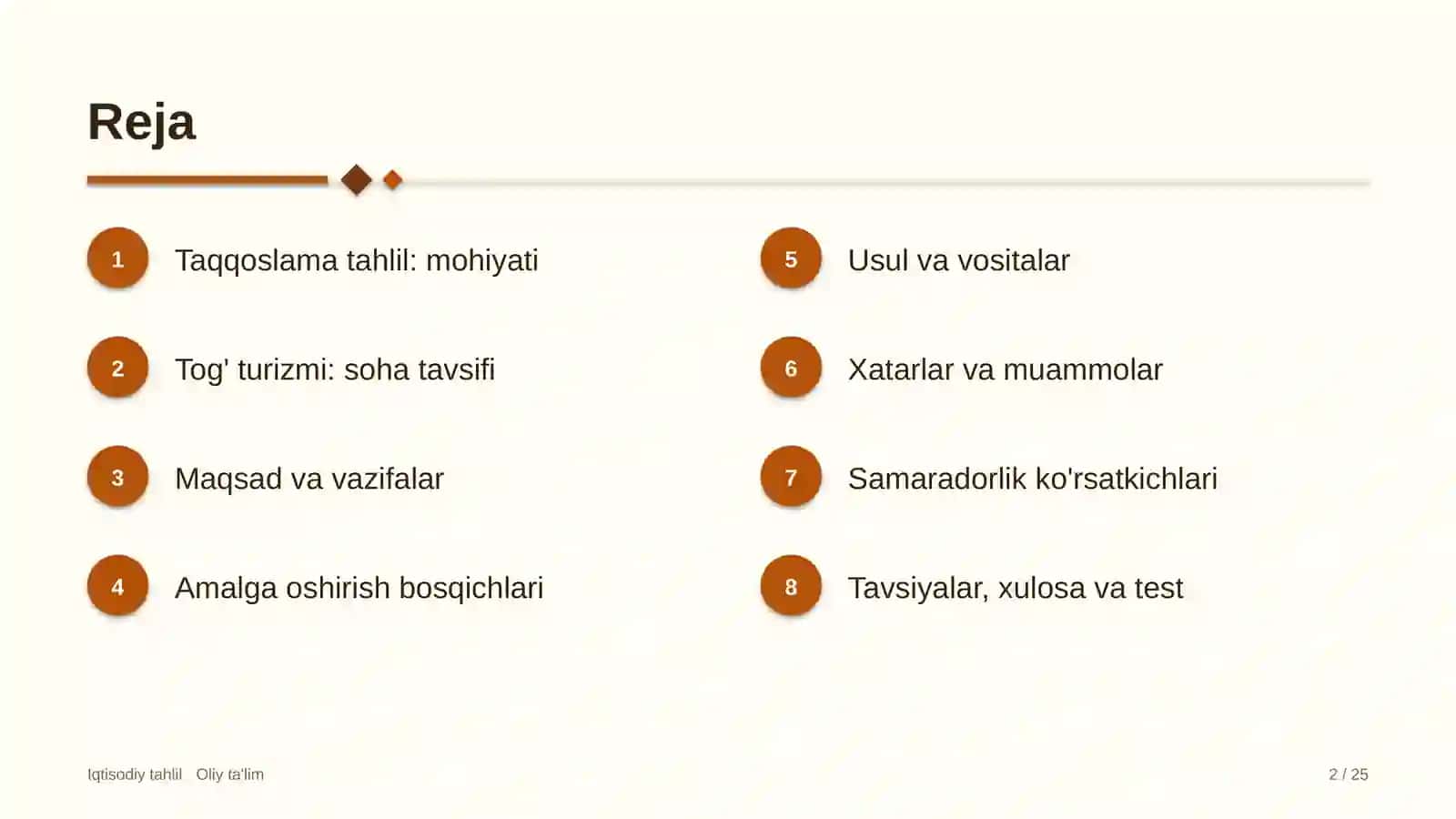 tog' turizmida taqqoslama tahlil 2015 2