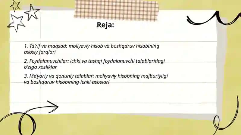 Moliyaviy hisob va boahqaruv hisobining ozora farqlari va oxshashliklari 2
