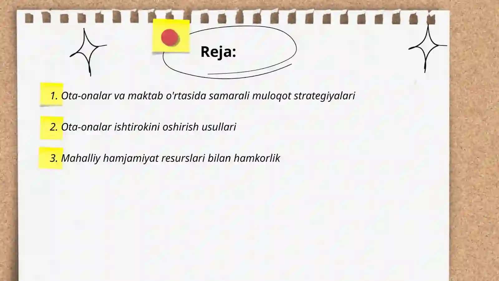 Ota-onalar va mahalliy  hamjamiyat bilan hamkorlik 2
