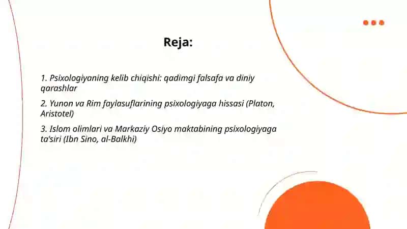 Psixologiya fanining taraqqiyot tarixi 2