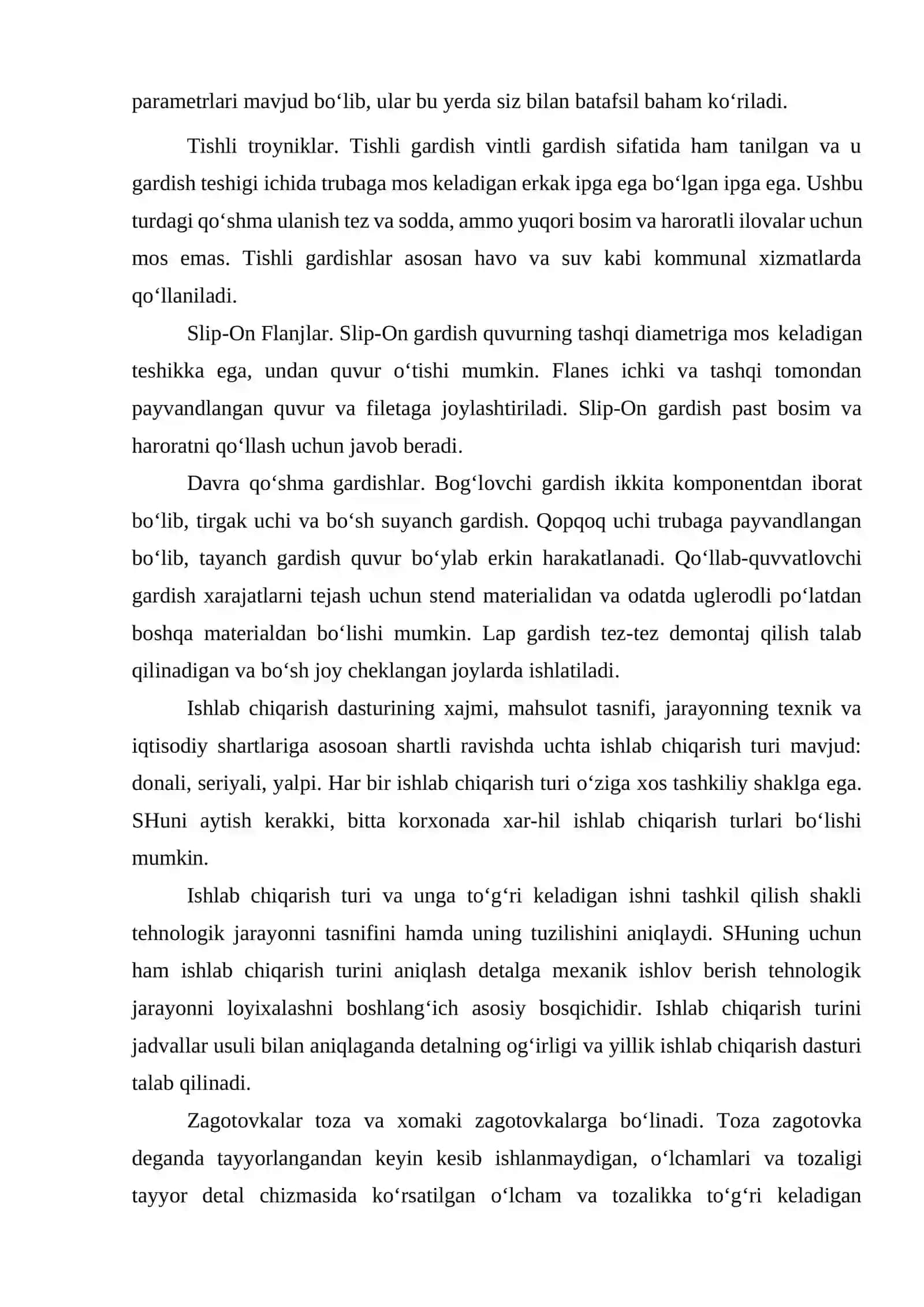 Flanets Detalini Ishlab Chiqarish Tahlili 2