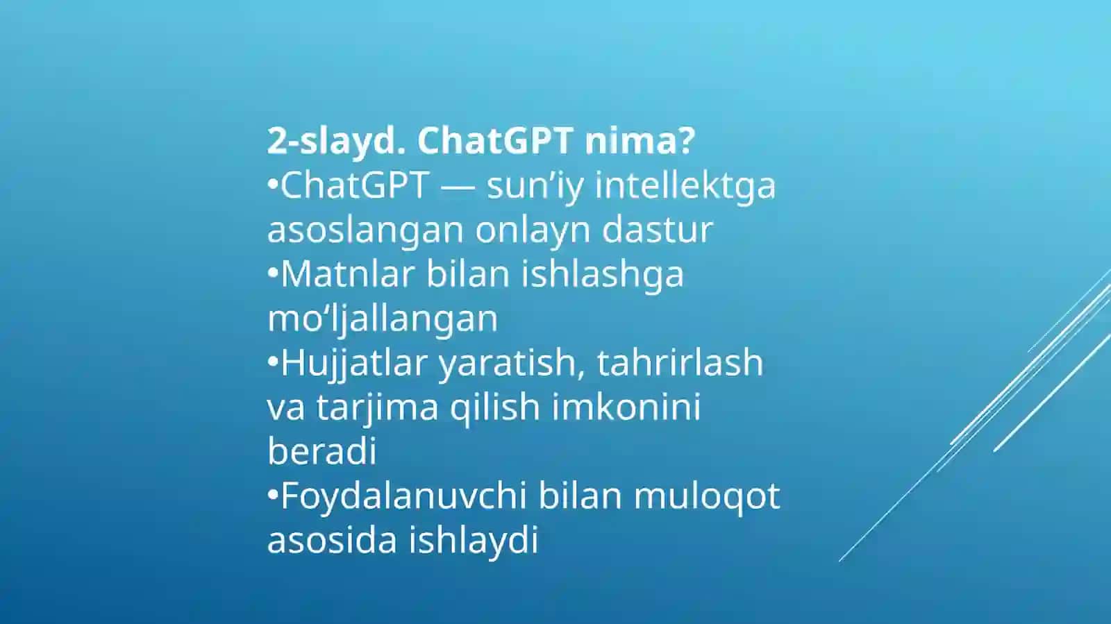 ChatGPT onlayn dastur 2