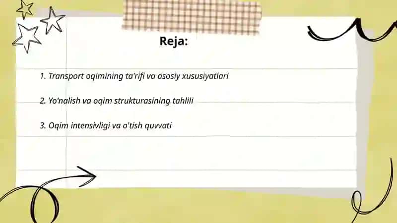 Transport oqimlarining xususiyatlari 2
