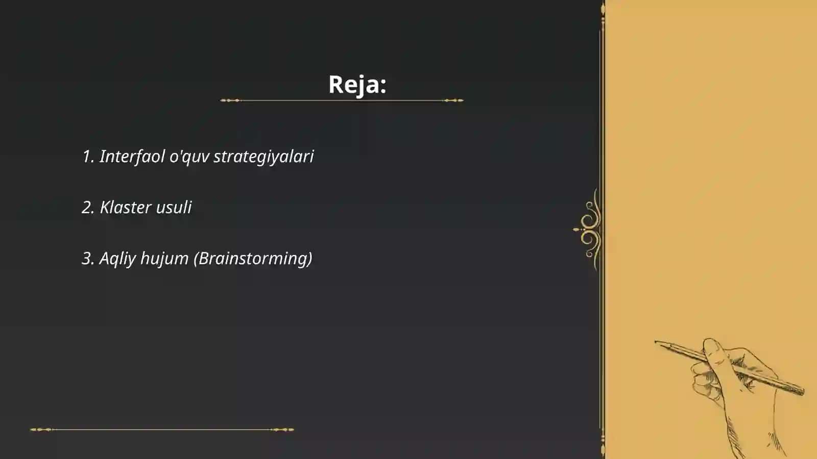 Interfaol o'quv strategiyalari 2