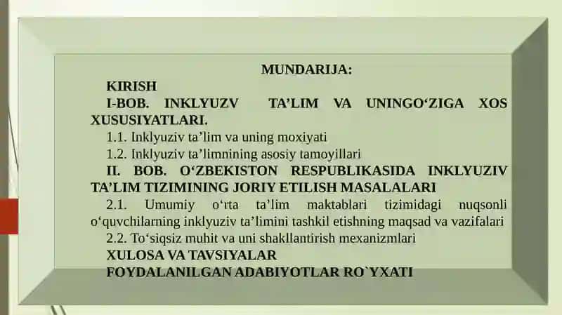 INKLYUZIV TA’LIMNING MAQSAD VA VAZIFALARI 2