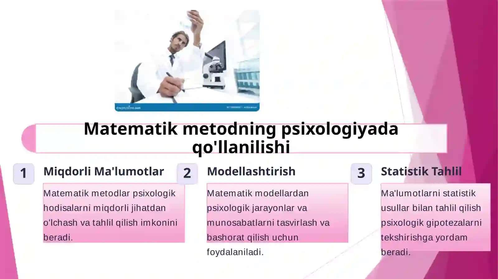 Psixologiyada matematik metodni qo'llash bo'yicha O.V.Mitina tomonidan chop etilgan maqolalarining psixologik tahlili 2